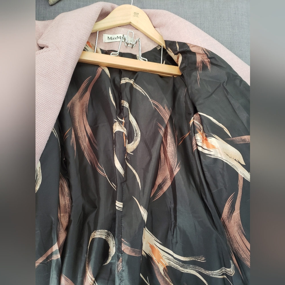 Max Mara belted lined pink coat M/L - Picture 2 of 7
